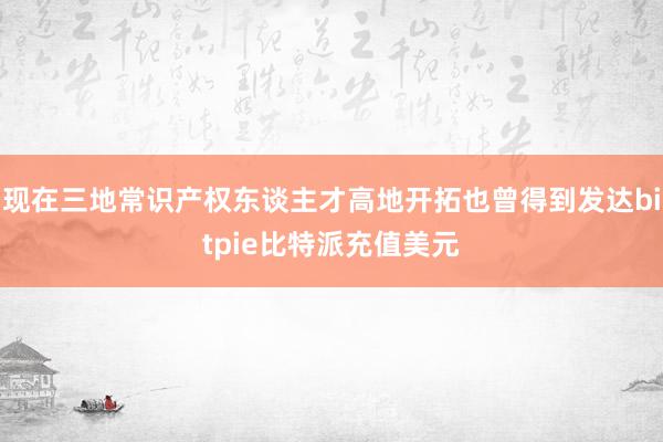 现在三地常识产权东谈主才高地开拓也曾得到发达bitpie比特派充值美元