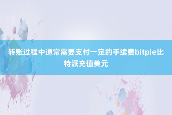 转账过程中通常需要支付一定的手续费bitpie比特派充值美元