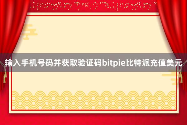 输入手机号码并获取验证码bitpie比特派充值美元