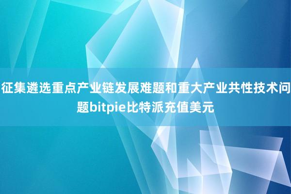 征集遴选重点产业链发展难题和重大产业共性技术问题bitpie比特派充值美元