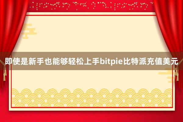 即使是新手也能够轻松上手bitpie比特派充值美元