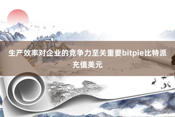 生产效率对企业的竞争力至关重要bitpie比特派充值美元