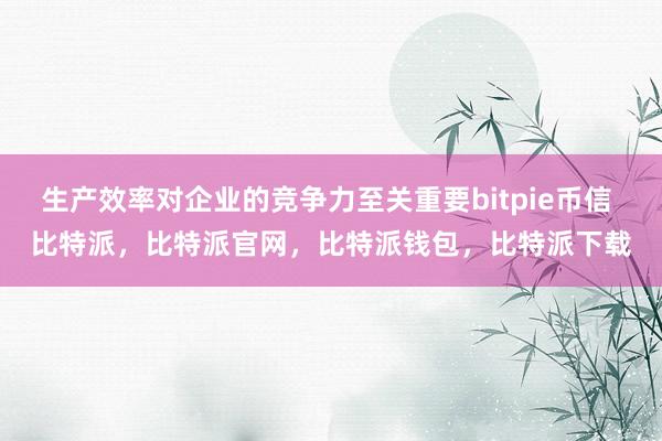 生产效率对企业的竞争力至关重要bitpie币信 比特派，比特派官网，比特派钱包，比特派下载