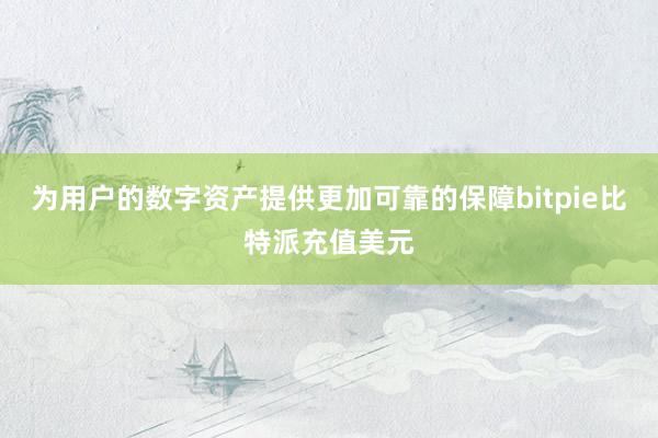 为用户的数字资产提供更加可靠的保障bitpie比特派充值美元