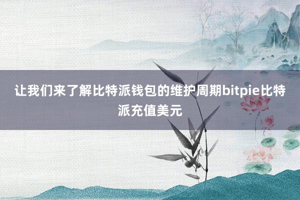 让我们来了解比特派钱包的维护周期bitpie比特派充值美元