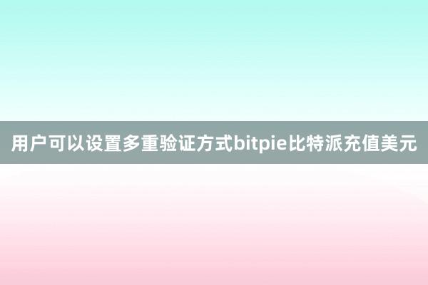 用户可以设置多重验证方式bitpie比特派充值美元