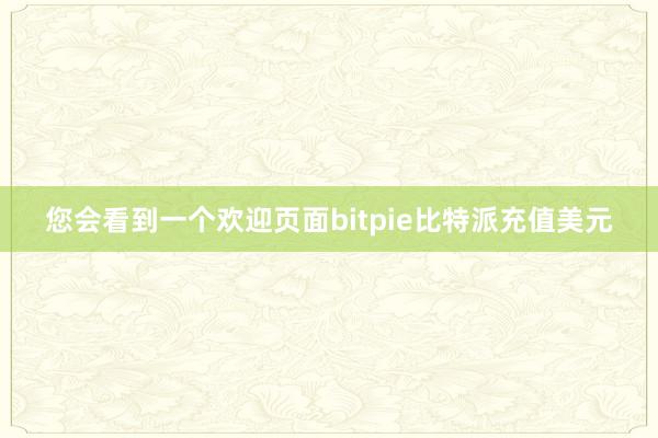 您会看到一个欢迎页面bitpie比特派充值美元