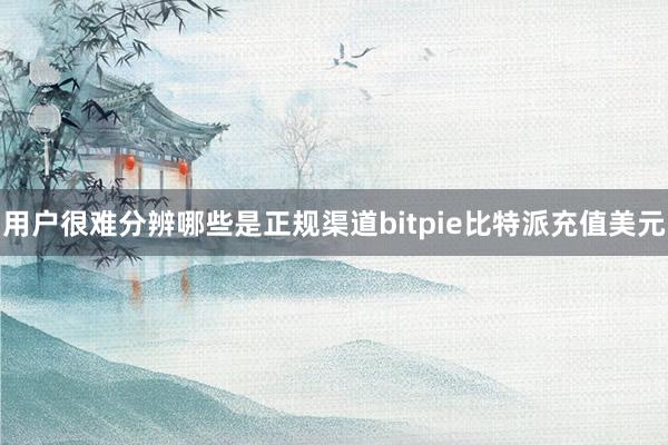 用户很难分辨哪些是正规渠道bitpie比特派充值美元