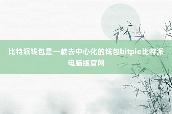 比特派钱包是一款去中心化的钱包bitpie比特派电脑版官网