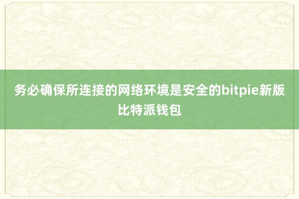 务必确保所连接的网络环境是安全的bitpie新版比特派钱包