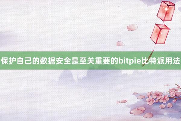 保护自己的数据安全是至关重要的bitpie比特派用法