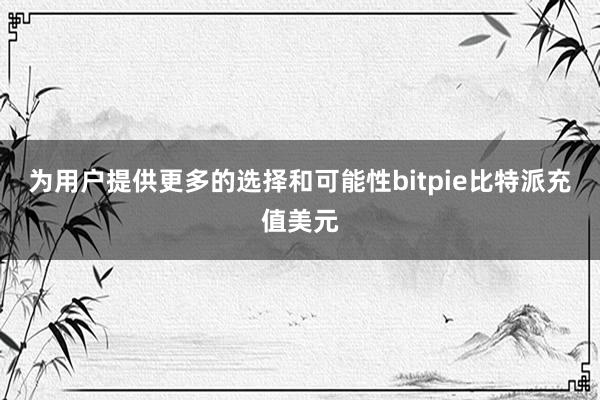 为用户提供更多的选择和可能性bitpie比特派充值美元