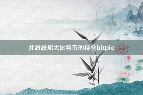 并纷纷加大比特币的持仓bitpie