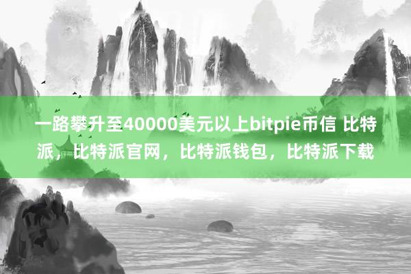 一路攀升至40000美元以上bitpie币信 比特派，比特派官网，比特派钱包，比特派下载