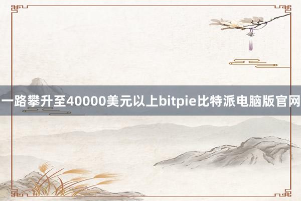 一路攀升至40000美元以上bitpie比特派电脑版官网