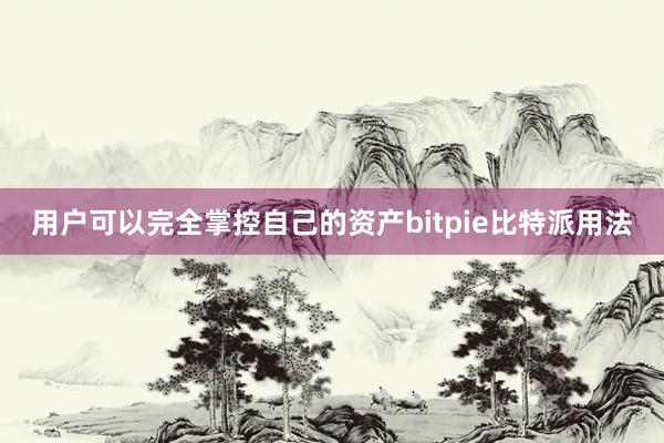 用户可以完全掌控自己的资产bitpie比特派用法