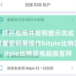 打开应用并按照提示完成注册和设置密码等操作bitpie比特派电脑版官网