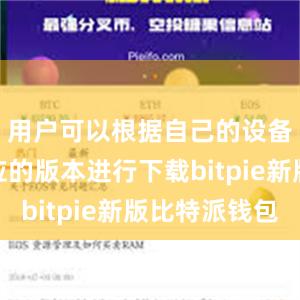 用户可以根据自己的设备选择对应的版本进行下载bitpie新版比特派钱包