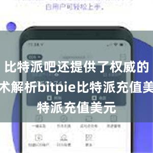 比特派吧还提供了权威的技术解析bitpie比特派充值美元