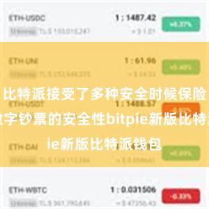 比特派接受了多种安全时候保险用户数字钞票的安全性bitpie新版比特派钱包