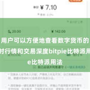 用户可以方便地查看数字货币的实时行情和交易深度bitpie比特派用法